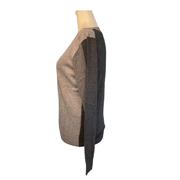 Banana Republic Colorblock Forever Sweater Gray Fine Knit Crewneck Long Sleeve S - Picture 4 of 9